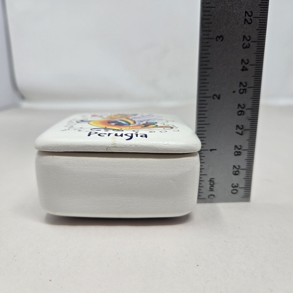 Italian Dragon Perugia Trinket Square Dish Hand Made & Painted Vibrant Unique - Picture 8 of 11